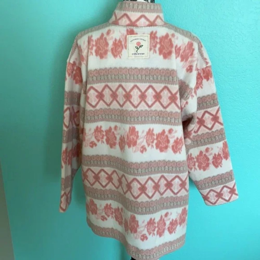 Victoria’s Secret Vintage 90’s Country Knit Partial Zip Pattern Sweater Top M - Picture 8 of 10